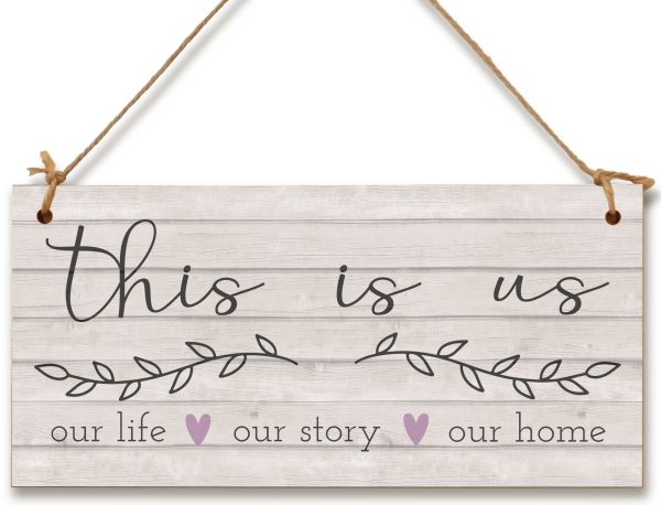 Handmade Wooden Hanging Wall Plaque This Is Us Our Life Our Story Our Home Sentimental Decorative Sign Family Discount