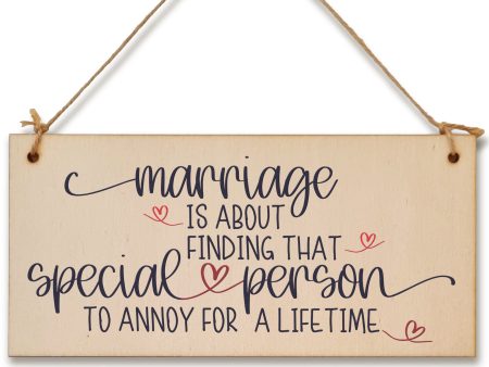 Handmade Wooden Hanging Wall Plaque Happy Marriage Special Person Annoy Lifetime Decorative Sign Wedding Gift Online Hot Sale