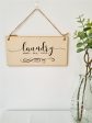 Handmade Wooden Hanging Wall Plaque Laundry Wash Dry Fold Funny Washing Decorative Sign for Utility Room For Sale