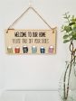 Handmade Wooden Hanging Wall Plaque Welcome Home Please Take Off Your Shoes Sign to Hang at the Front Door Online Hot Sale