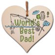 Handmade Wooden Hanging Heart Plaque Gift for Dad this Fathers Day Novelty Fun Thoughtful Keepsake for Fishing Fan Online now