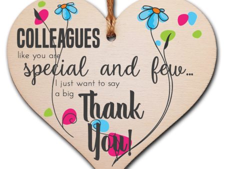 Colleagues Like You Special Thank You Hanging Heart Wooden Decoration Gift Leaving Work Card Alternative Online