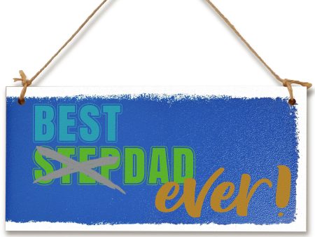 Handmade Wooden Hanging Wall Plaque Best STEP DAD Ever Decorative Sentimental Gift Father s Day Office Man Cave Online now