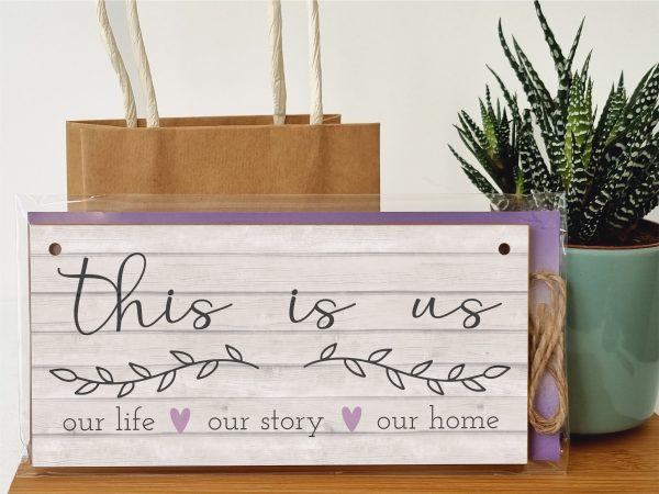 Handmade Wooden Hanging Wall Plaque This Is Us Our Life Our Story Our Home Sentimental Decorative Sign Family Discount