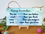 Handmade Wooden Hanging Wall Plaque Always Remember You Are Stronger Beautiful Loved Inspirational Friendship Gift Online