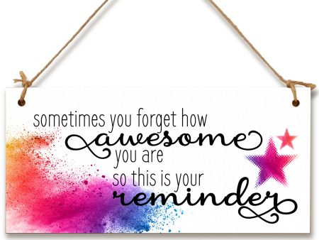 Handmade Wooden Hanging Wall Plaque Don t Forget You re Awesome Reminder Inspirational Friendship Gift Online Sale