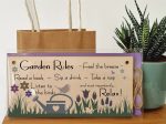 Handmade Wooden Hanging Wall Plaque Garden Rules Relax Feel the Breeze Take a Nap Pretty Sign for Gardeners Discount