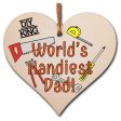 Handmade Wooden Hanging Heart Plaque Gift for Dad this Fathers Day Novelty Fun Thoughtful Keepsake for DIY Fan Discount