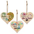 Set of 3 Hanging Decorations Wooden Hearts Happy Birthday Card Alternative | You re Not Old Iconic | Retro | Vintage 60s 70s 80s Online Sale