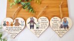 Set of 3 Hanging Decorations Wooden Hearts Friendship Gifts or BFF Besties | Laugh Louder | Low Maintenance Friends | One of a Kind Cheap