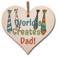 Handmade Wooden Hanging Heart Plaque Gift for Dad this Fathers Day Novelty Fun Thoughtful Keepsake For Discount