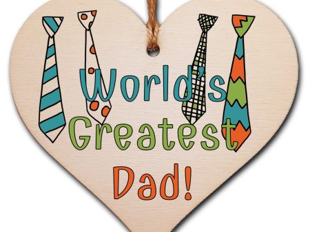 Handmade Wooden Hanging Heart Plaque Gift for Dad this Fathers Day Novelty Fun Thoughtful Keepsake For Discount