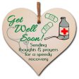 Handmade Wooden Hanging Heart Plaque Gift Get Well Soon Sympathy Keepsake Card Alternative For Cheap