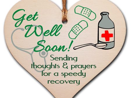 Handmade Wooden Hanging Heart Plaque Gift Get Well Soon Sympathy Keepsake Card Alternative For Cheap