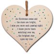 Handmade Wooden Hanging Heart Plaque Gift Christmas Comes Miss You Brightest Star Bereavement In Memory Keepsake Wall Hanger Hot on Sale