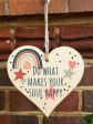 Handmade Wooden Hanging Heart Plaque Gift Make Your Soul Happy Inspirational Wall hanger Motivational Friendship Card Alternative Online