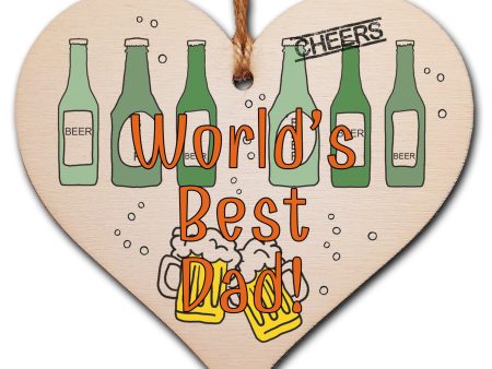 Handmade Wooden Hanging Heart Plaque Gift for Dad this Fathers Day Novelty Fun Thoughtful Keepsake for Beer Fan Online