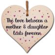 Handmade Wooden Hanging Heart Plaque Gift Love Between Mother Daughter Forever Present Friendship Thoughtful Wall Hanger Sale