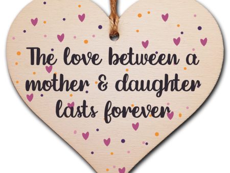 Handmade Wooden Hanging Heart Plaque Gift Love Between Mother Daughter Forever Present Friendship Thoughtful Wall Hanger Sale