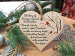 Handmade Wooden Christmas Hanging Heart Plaque Gift Thing of someone special sentimental missing you rememberance lost loved ones tree decoration Fashion