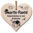 Handmade Wooden Hanging Heart Plaque Gift Well Done on Graduation Congratulations Keepsake For Cheap