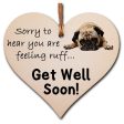 Handmade Wooden Hanging Heart Plaque Gift Get Well Soon Wishes Online Hot Sale