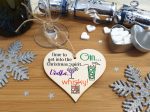 Handmade Christmas Hanging Wooden Heart Plaque Decoration Gift Christmas Spirit perfect for gin vodka whisky lovers novelty boozy xmas festive bauble Online now