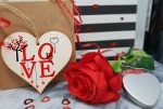 Handmade Wooden Hanging Heart Plaque Valentine s Gift L O V E simple red design cute owl gift for someone special boyfriend girlfriend husband wife funny romantic keepsake Hot on Sale