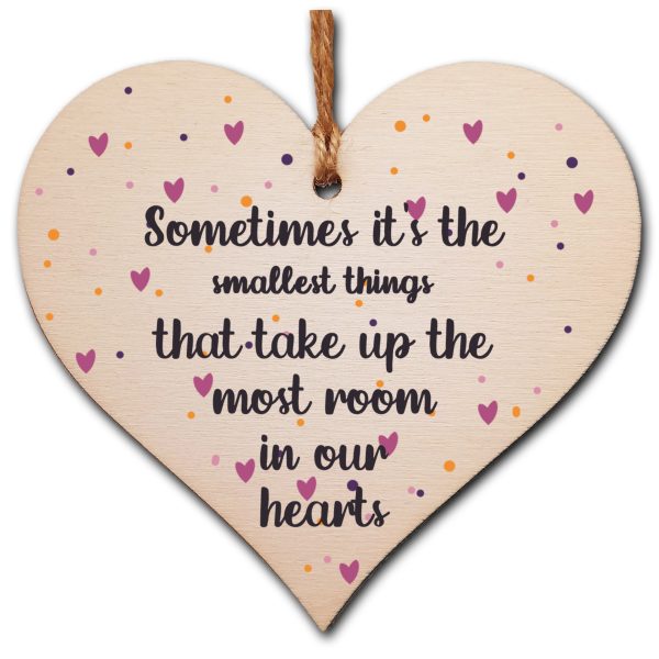 Handmade Wooden Hanging Heart Plaque Gift Smallest Things Most Room Hearts Thoughtful Friendship Family Wall Hanger Card Alternative For Cheap