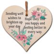 Handmade Wooden Hanging Heart Plaque Gift to Say Sorry Commiserations Sympathy Card Alternative For Sale