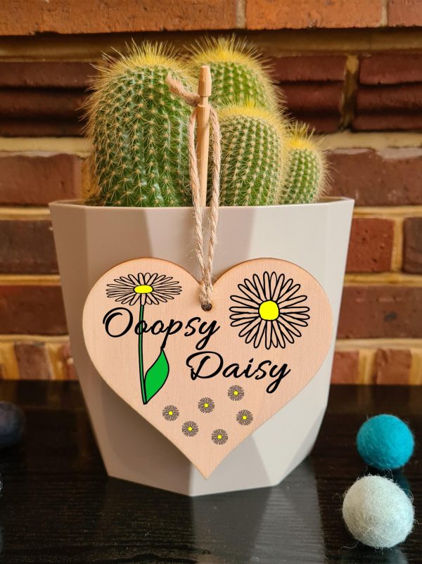 Handmade Wooden Hanging Heart Plaque Gift to Say Sorry Card Alternative For Discount