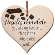 Handmade Wooden Hanging Heart Plaque Gift for Chocolate Lovers Romantic present for Boyfriend For Discount