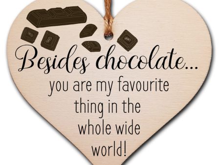 Handmade Wooden Hanging Heart Plaque Gift for Chocolate Lovers Romantic present for Boyfriend For Discount