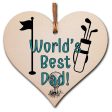 Handmade Wooden Hanging Heart Plaque Gift for Dad this Fathers Day Novelty Fun Thoughtful Keepsake for Golf Fan For Cheap