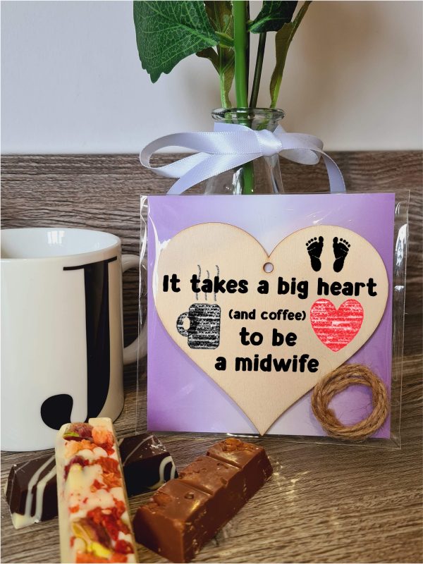 Handmade Wooden Hanging Heart Plaque Gift for a Great Midwife Funny Thank You Keepsake Online Hot Sale