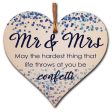 Handmade Wooden Hanging Heart Plaque Gift for the Perfect Newly Wed Couple Online Sale