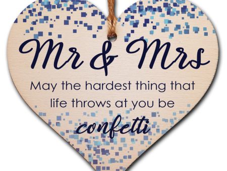 Handmade Wooden Hanging Heart Plaque Gift for the Perfect Newly Wed Couple Online Sale