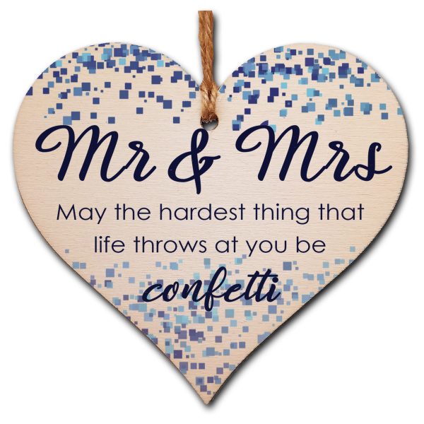 Handmade Wooden Hanging Heart Plaque Gift for the Perfect Newly Wed Couple Online Sale