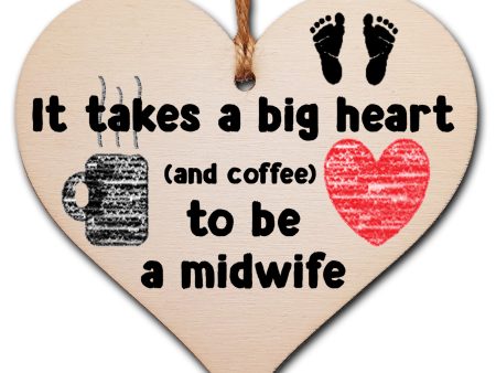 Handmade Wooden Hanging Heart Plaque Gift for a Great Midwife Funny Thank You Keepsake Online Hot Sale