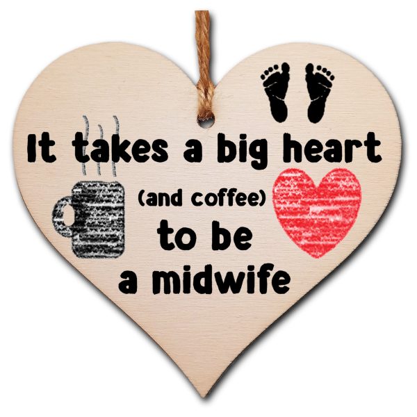 Handmade Wooden Hanging Heart Plaque Gift for a Great Midwife Funny Thank You Keepsake Online Hot Sale