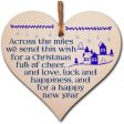 Handmade Christmas Hanging Wooden Heart Plaque Decoration Gift Across the miles sending festive cheer to wish faraway friends a merry xmas festive bauble Sale