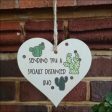 Handmade Wooden Hanging Heart Plaque Gift sending you a socially distanced hug miss you long distance novelty wall hanger cute fun cactus design for family friends grandparents Online Hot Sale