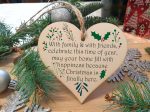 Handmade Christmas Hanging Wooden Heart Plaque Decoration Gift to wish someone special a merry xmas festive bauble Supply