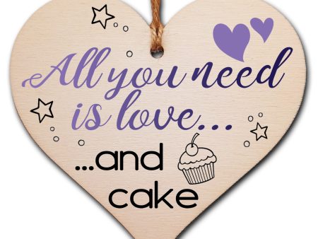 Handmade Wooden Hanging Heart Plaque Gift for Cake Lovers Novelty Funny Keepsake Discount