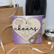 Handmade Wooden Hanging Heart Plaque Gift Although we may be far apart cheers novelty window wall hanger gift for absent friends and family funny keepsake sending well wishes and cheers For Cheap