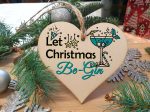 Handmade Wooden Christmas Hanging Heart Plaque Gift Let Christmas Be-Gin funny novelty gin lovers alcohol joke xmas present Supply