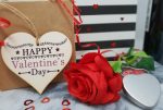 Handmade Wooden Hanging Heart Plaque Valentine s Gift Happy Valentines Day simple boho chic design gift for someone special boyfriend girlfriend husband wife romantic keepsake Fashion