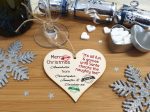 Handmade Christmas Hanging Wooden Heart Plaque Decoration Gift to wish someone special a merry xmas novelty fun festive bauble on Sale