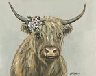 LK169 - Fern the Highland with Flowers - 16x12 Sale